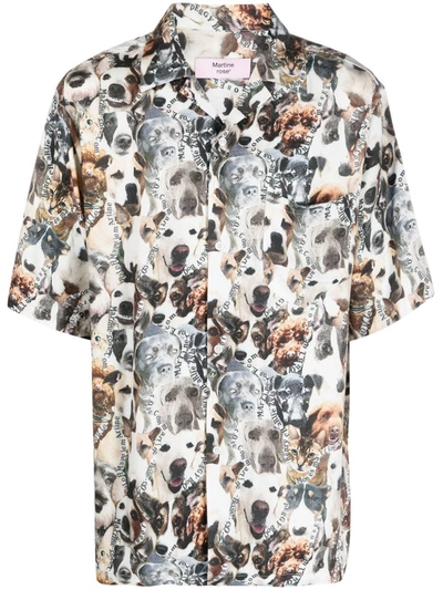 Martine Rose Graphic-print Short-sleeve Shirt In Multicolor
