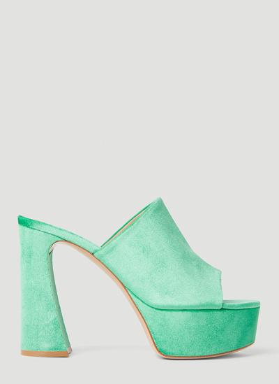 Gianvito Rossi Holly 高跟雪尼尔面料穆勒鞋 In Green