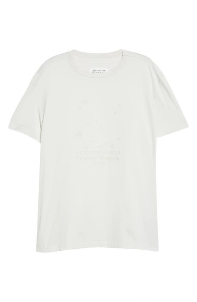 Maison Margiela Dispersed Number Logo Print Crewneck Cotton T-shirt In Neutral