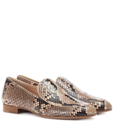 Gianvito Rossi Python Leather Loafers