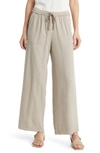 Splendid Leona Wide Leg Knit Drawstring Pants In Fawn