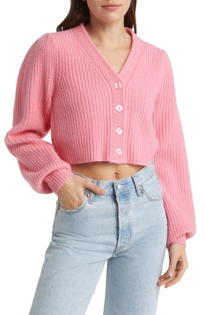 Loveshackfancy Avignon Wool Cashmere Crop Cardigan In Vivid