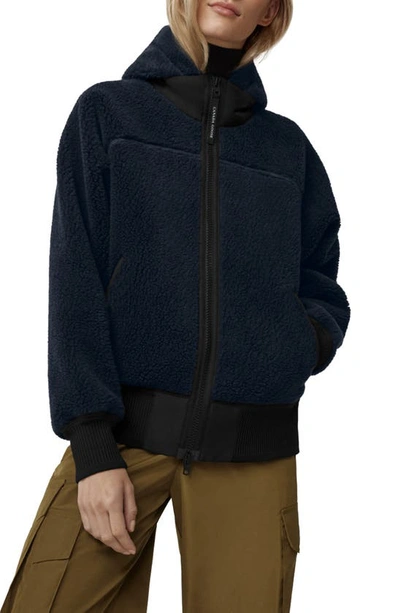 Canada Goose Simcoe Fleece Zip-up Hooded Jacket In Atlantic Navy