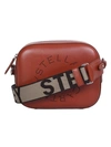 Stella Mccartney Brown Mini Stella Logo Bag In Burgundy