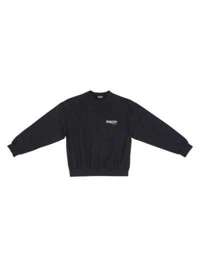 Balenciaga Political Campaign Embroidered Sweatshirt In Black