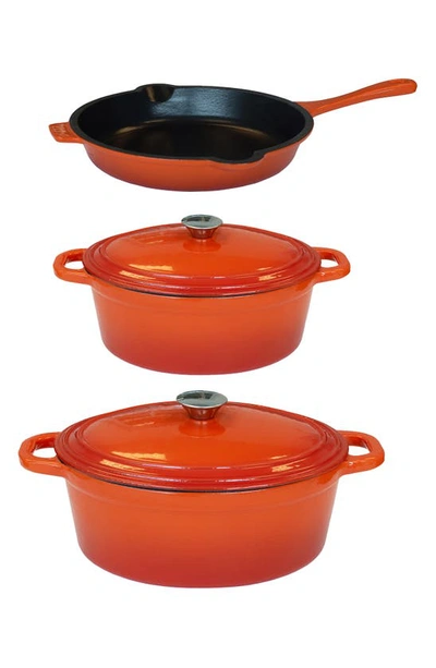 Berghoff Neo 5-piece Cast Iron Cookware Set In Orange