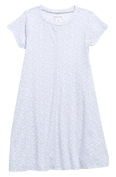 Melrose And Market Kids' Short Sleeve Knit Dress In Blue Feather Daisy
