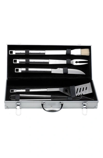 Berghoff Cubo 5-piece Barbeque Set With Case In Stainless Steel