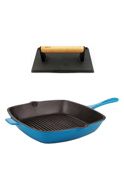 Berghoff International Neo 2-piece Cast Iron Grill Set In Blue