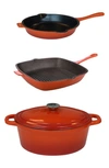 Berghoff Neo Cast Iron 4-piece Set In Orange