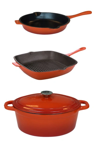 Berghoff Neo Cast Iron 4-piece Set In Orange