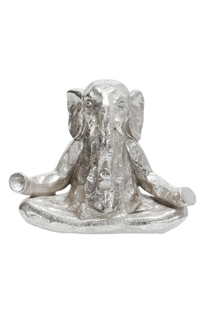 R16 Home Meditating Elephant Decor In Silver