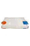 R16 Home Color-pop Acrylic Tray In Clear/ Orange