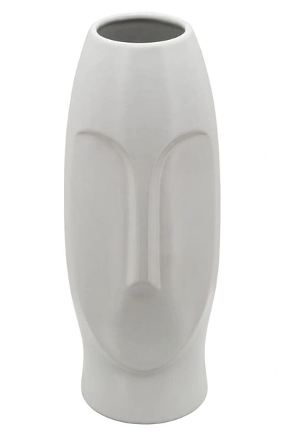 R16 Home Face Ceramic Vase In White