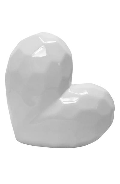 R16 Home Small Ceramic Heart Decoration In White