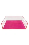 R16 Home Neon Lucite Bin In Hot Pink
