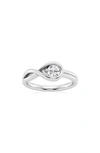 Badgley Mischka White Gold Lab Created Diamond Ring