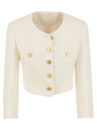 Tagliatore Rosy - Cropped Tweed Jacket In Cream