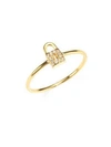 Sydney Evan Women's 14k Yellow Gold & Diamond Lock Ring
