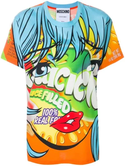 Moschino Oversized Printed Jersey T-shirt In Multicolour