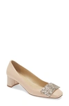 Bells & Becks Sofia Square Toe Pump In Blush With Glitter