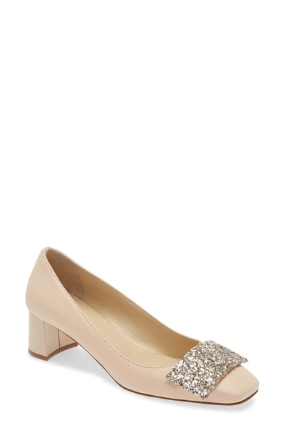 Bells & Becks Sofia Square Toe Pump In Blush With Glitter