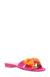 Pelle Moda Becall Bow Slide Sandal In Pink Combo