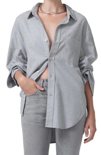 Citizens Of Humanity Kayla Oversize Button-up Shirt In Whisper Grey