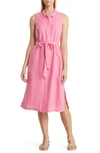 Tommy Bahama Tommy Bahaha Two Palms Linen Shirtdress In Pink Carnation