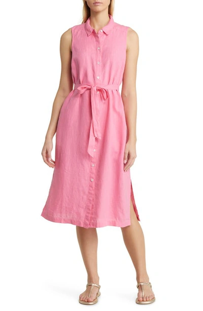 Tommy Bahama Tommy Bahaha Two Palms Linen Shirtdress In Pink Carnation