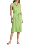 Tommy Bahama Tommy Bahaha Two Palms Linen Shirtdress In Tart Apple