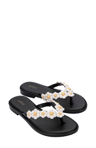 Melissa Spring Flip Flop In Black/white