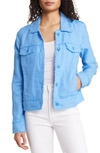 Tommy Bahama Two Palms Linen Raw Edge Jacket In Mountain Bluebell