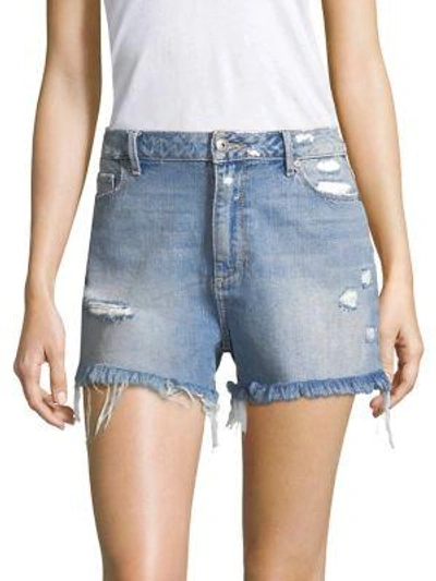 Paige Babes Distressed Denim Shorts In Road Trip