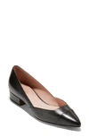 Cole Haan Vanessa Pointed Toe Skimmer In Black Leather