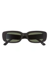 Aire 51mm Ceres Rectangle Sunglasses In Black / Green Mono Polar