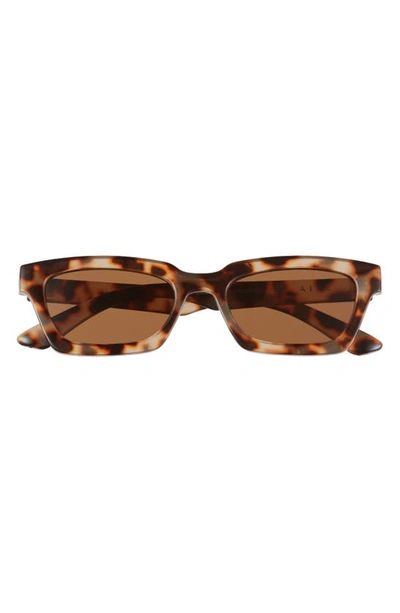 Aire Sculptor 50mm Rectangular Sunglasses In Tort / Brown Mono
