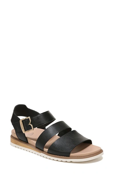 Dr. Scholl's Island Glow Sandal In Black Faux Leather