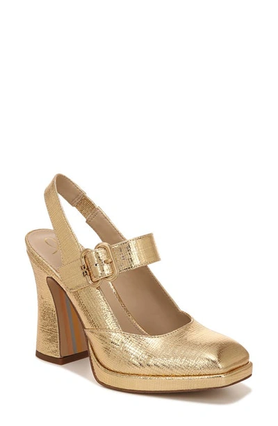 Sam Edelman Jildie Platform Slingback Sandal In Amber Gold