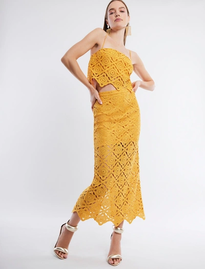 Bcbgmaxazria Lanai Skirt In Gold