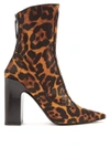Fabrizio Viti Timeless Point-toe Satin Boots In Tonal-brown And Black