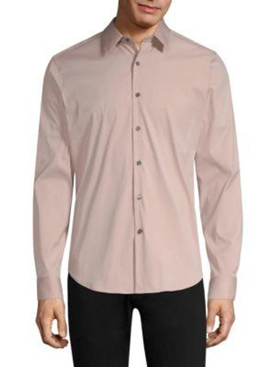 Theory Sylvain Stretch Cotton Casual Shirt In Lotus