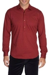 Alton Lane Harris Everyday Cotton Piqué Popover Shirt In Deep Red Twill