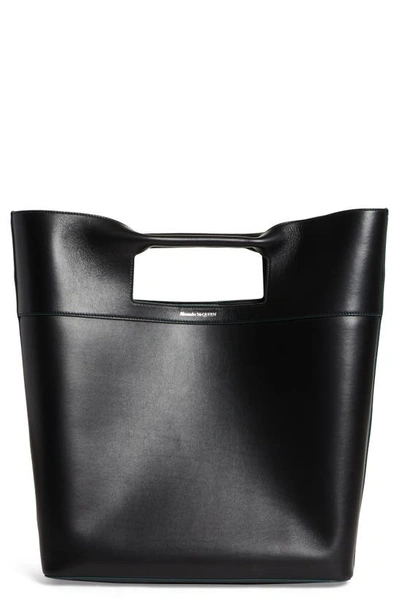 Alexander Mcqueen The Bow Leather Top Handle Bag In 1000 Black