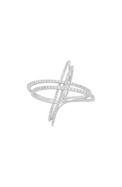 Bony Levy Prism Diamond Crossover Ring In 18k White Gold