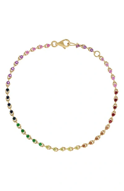 Bony Levy Iris Rainbow Sapphire Bracelet In 18k Yellow Gold