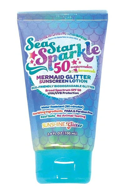 Sunshine & Glitter Kids' Seastar Sparkle Mermaid Reef Safe Biodegradable Glitter Sunscreen Spf 50 In Teal