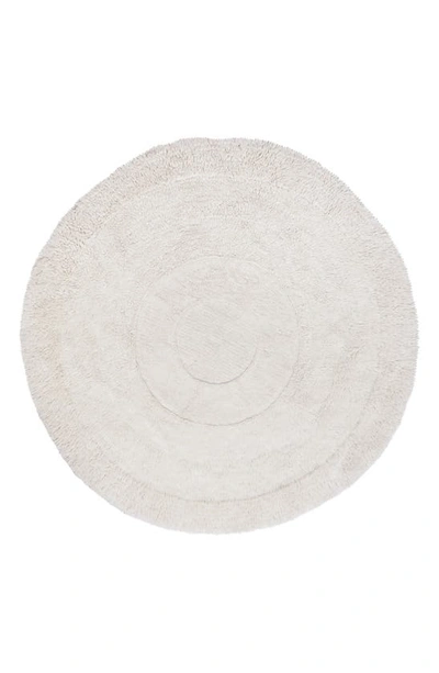 Lorena Canals Woolable Arctic Circle Round Washable Wool Rug In Sheep White
