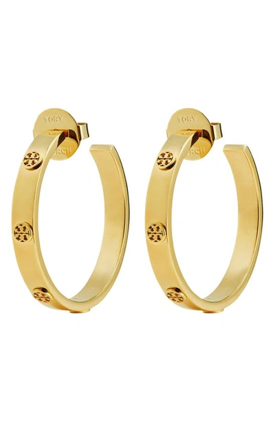Tory Burch Miller Hoop Earrings In Gold