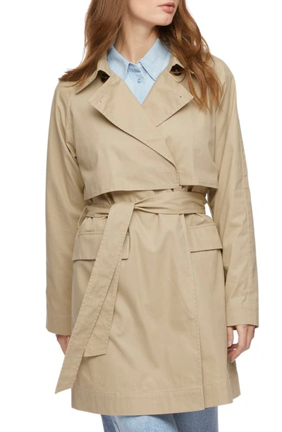 Bernardo Cotton Twill Trench Coat In Beige